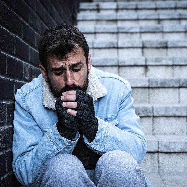 Sick Depressed Homeless Man
